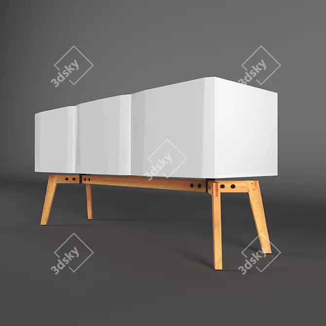 Elegant Alba Credenza 3D model image 1