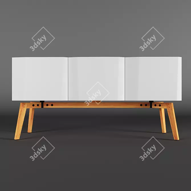 Elegant Alba Credenza 3D model image 2