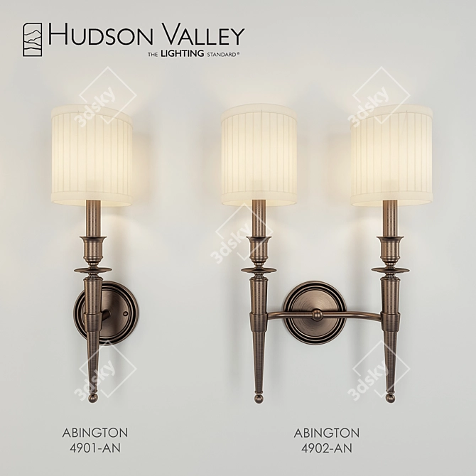 Modern Abington Wall Sconce 3D model image 1