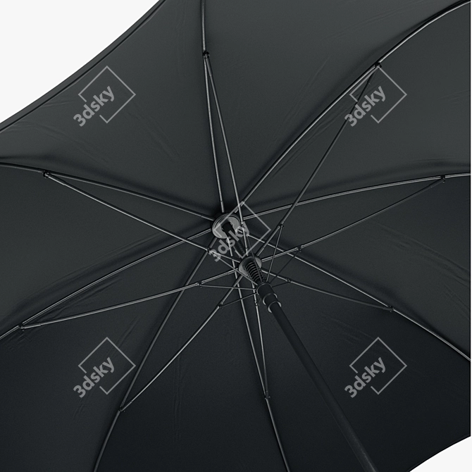 Sleek Black Umbrella 3D model image 2