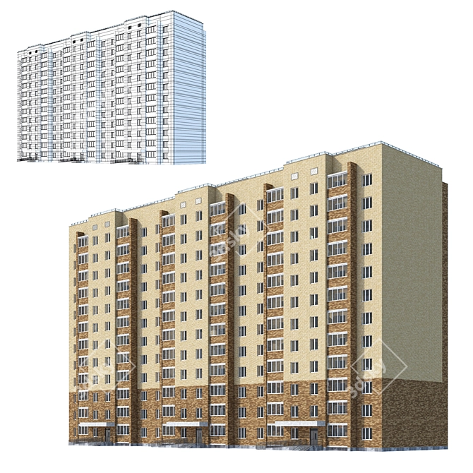 Architectural Building Model 3D model image 1