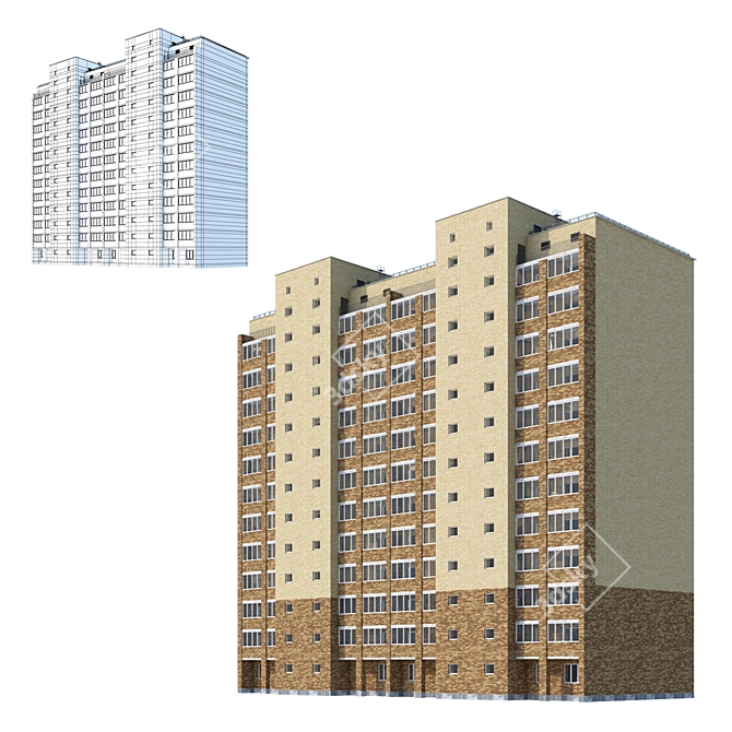 Modern Building Model with VRay Compatibility 3D model image 2