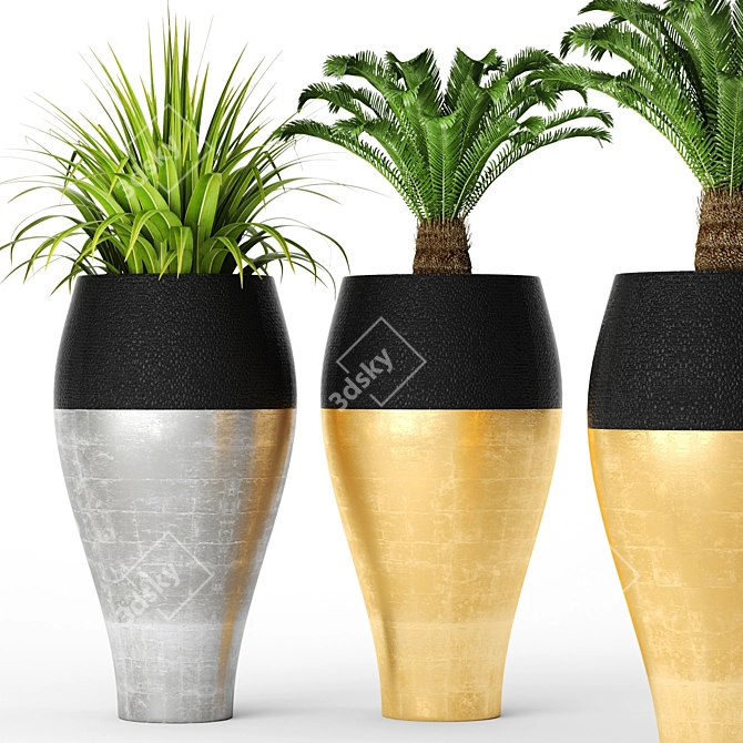 Lush Cycas Greenery Set 3D model image 1