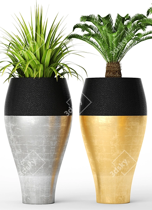 Lush Cycas Greenery Set 3D model image 2