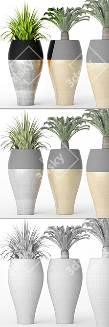 Lush Cycas Greenery Set 3D model image 3