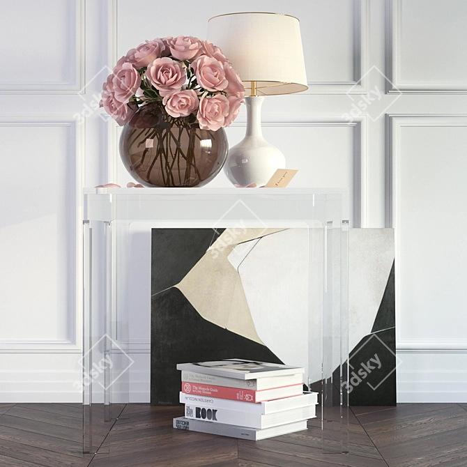 Rose Bliss Decor Set 3D model image 1