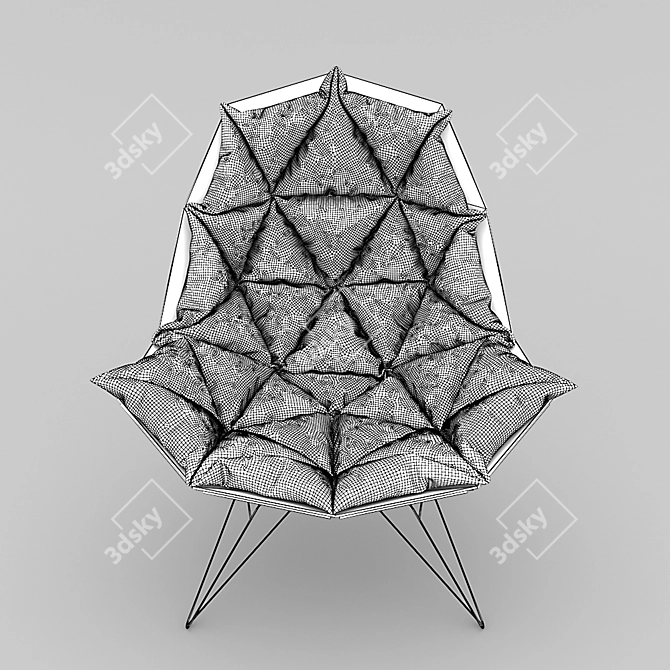 Elevate Your Seating: Wooden Chair Cushion 3D model image 3