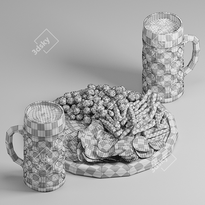 Turbosmooth-Included Beer Set 3D model image 3