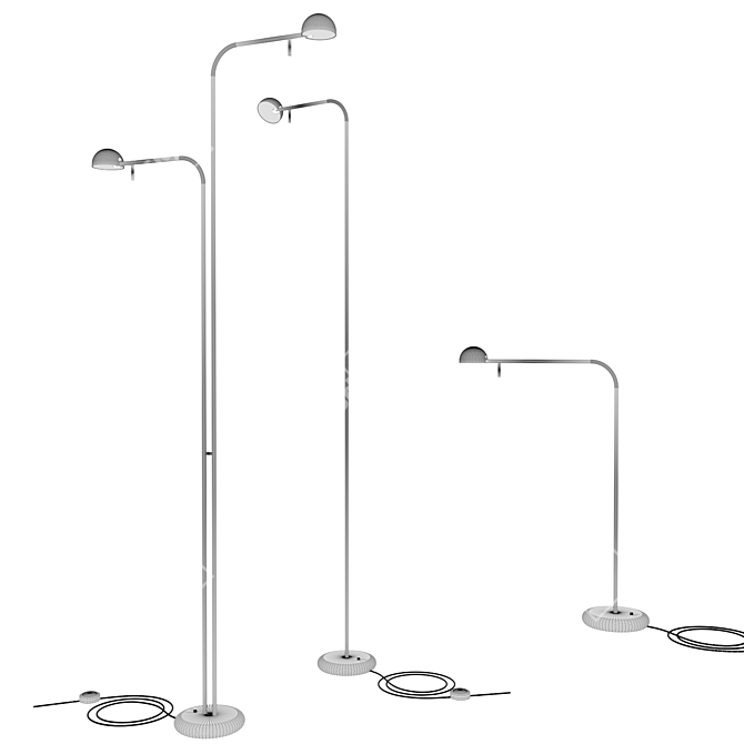 Elegant Glass Pin Table Lamp 3D model image 2