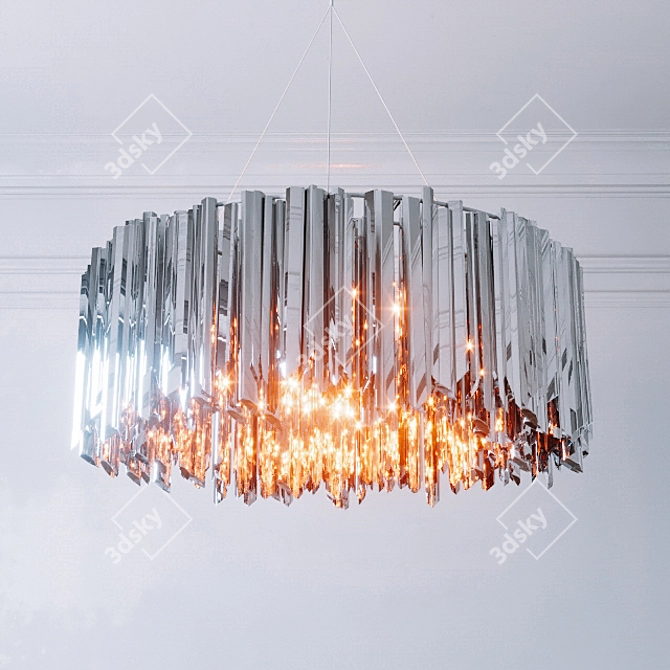 Elegant Facet Chandelier: Illuminate in Style 3D model image 1