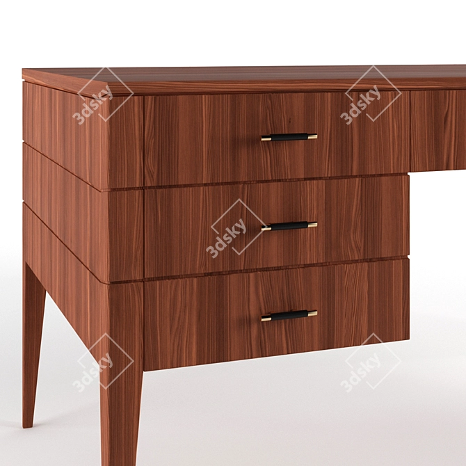 Vintage Cherry Wood Writing Desk 3D model image 3