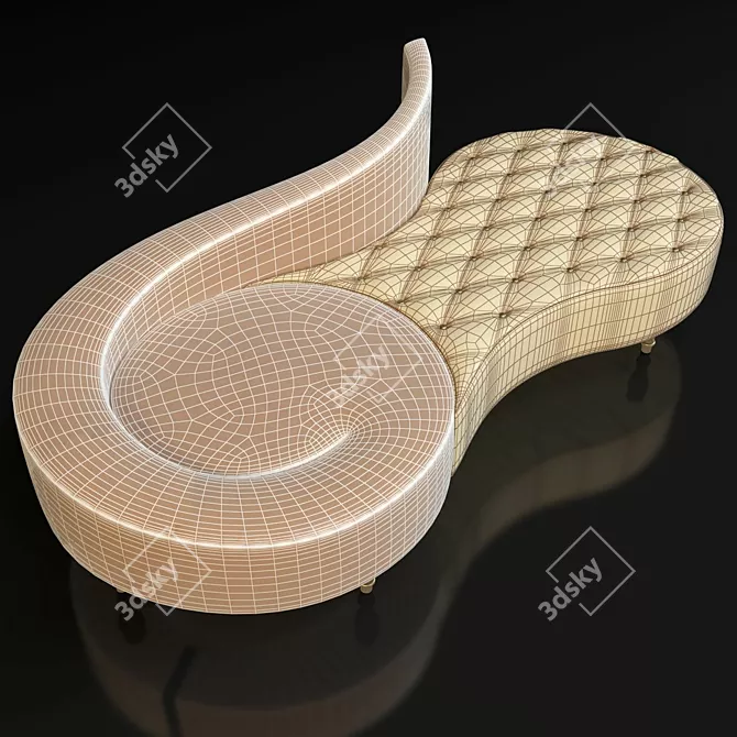 Curve Lounge Chair with Stand 3D model image 3