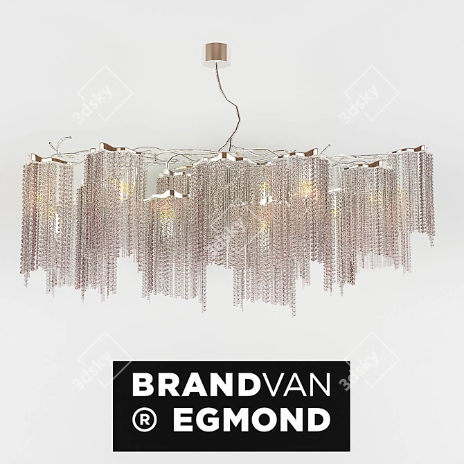 Elegant Victoria Oval Chandelier 3D model image 1