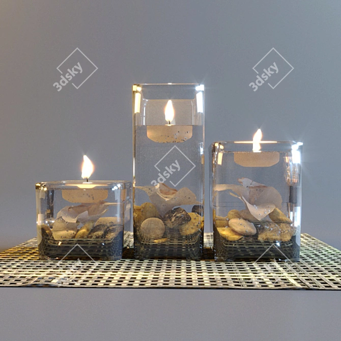 Title: Elegant Candle Set for Decor 3D model image 1