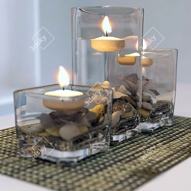 Title: Elegant Candle Set for Decor 3D model image 3