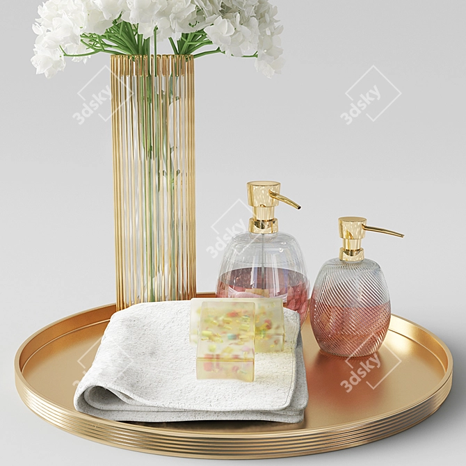 Luxury Bathroom Decor Set 3D model image 2