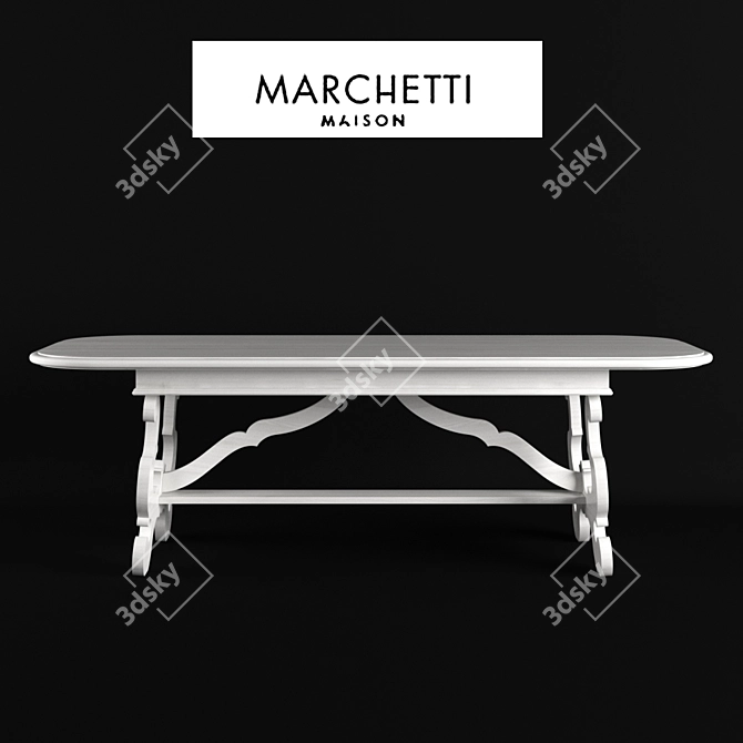 Elegant Italian Marchetti MM 585 Dining Table 3D model image 1