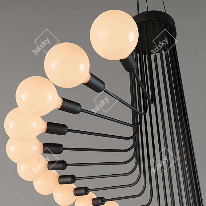 Modern Art Deco Chandelier Lamp 3D model image 3