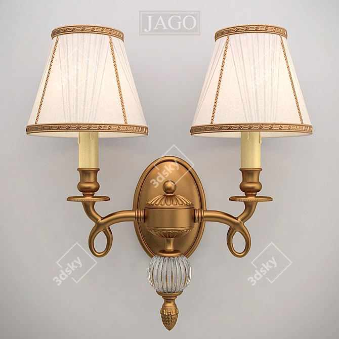 Dual Shade Amber Crystal Wall Sconce 3D model image 1