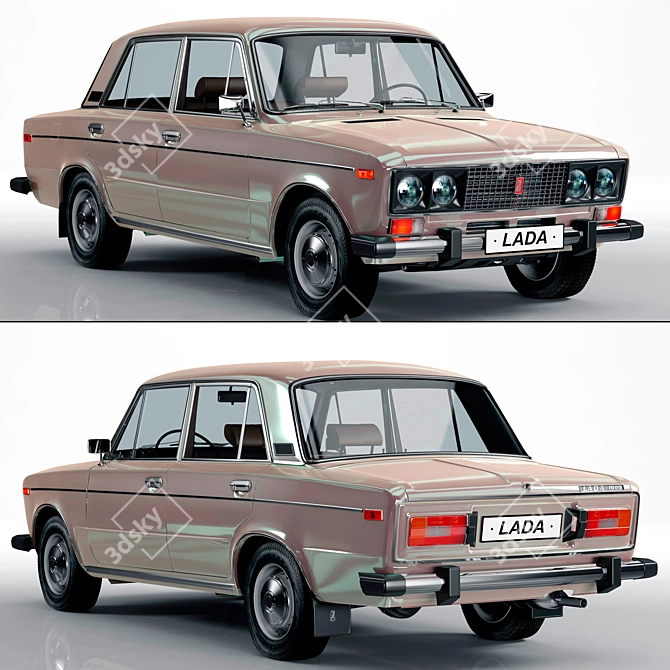 Title: Classic Russian Car Model - VAZ-2106 3D model image 1