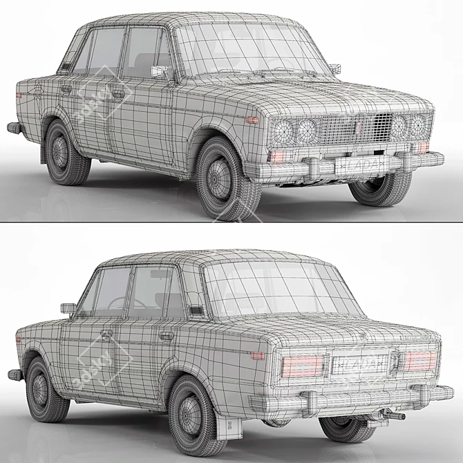 Title: Classic Russian Car Model - VAZ-2106 3D model image 3