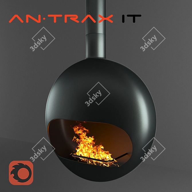 Antrax Bubble Wood Burning Fireplace 3D model image 1