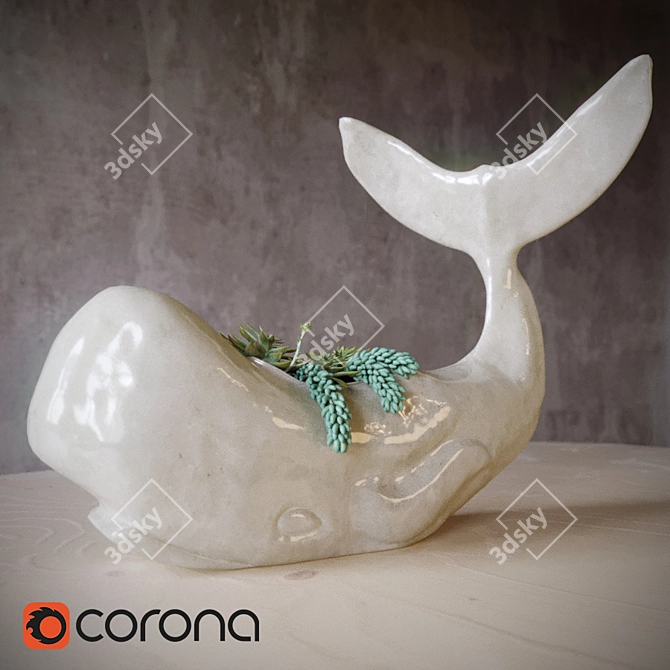 Whale Succulent: Stunning 3D Model 3D model image 1