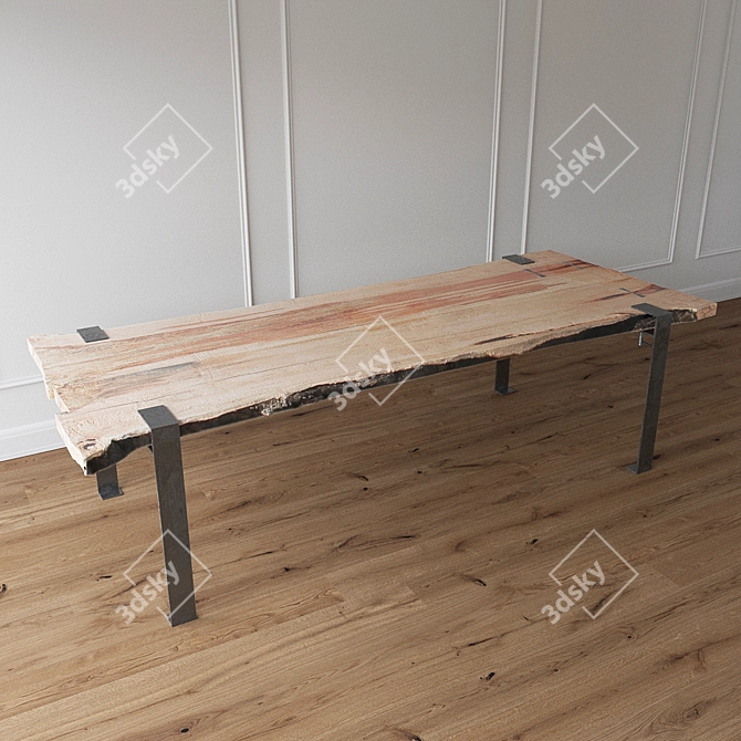 Slabwood Table: Natural Beauty 3D model image 2