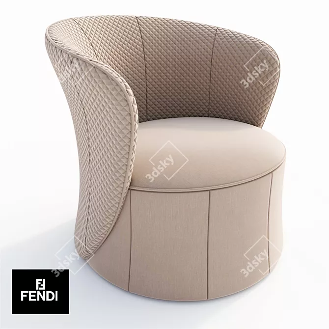 Luxury Fendi Chair: Exquisite Elegance 3D model image 1