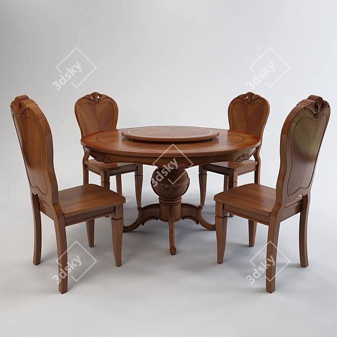 Elegant Round Dining Table 3D model image 1