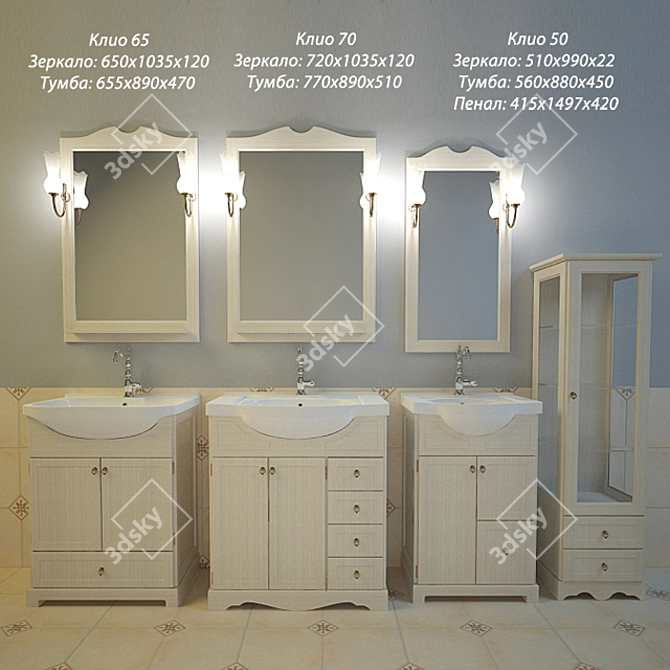 Stylish Opadaris Klio Bathroom Furniture 3D model image 2