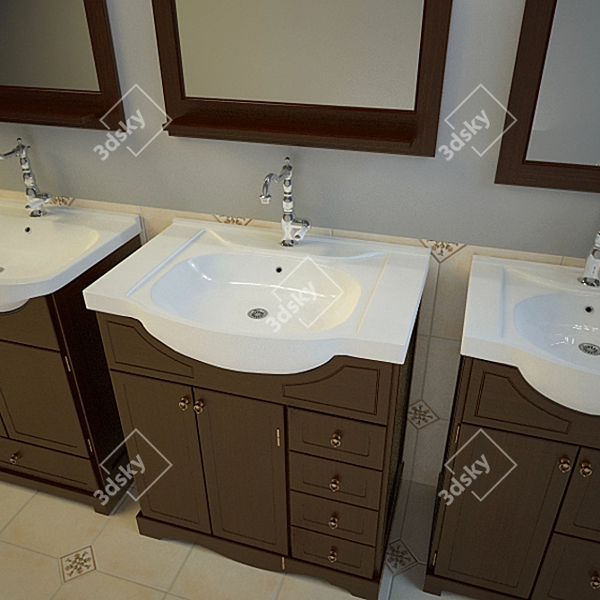 Stylish Opadaris Klio Bathroom Furniture 3D model image 3