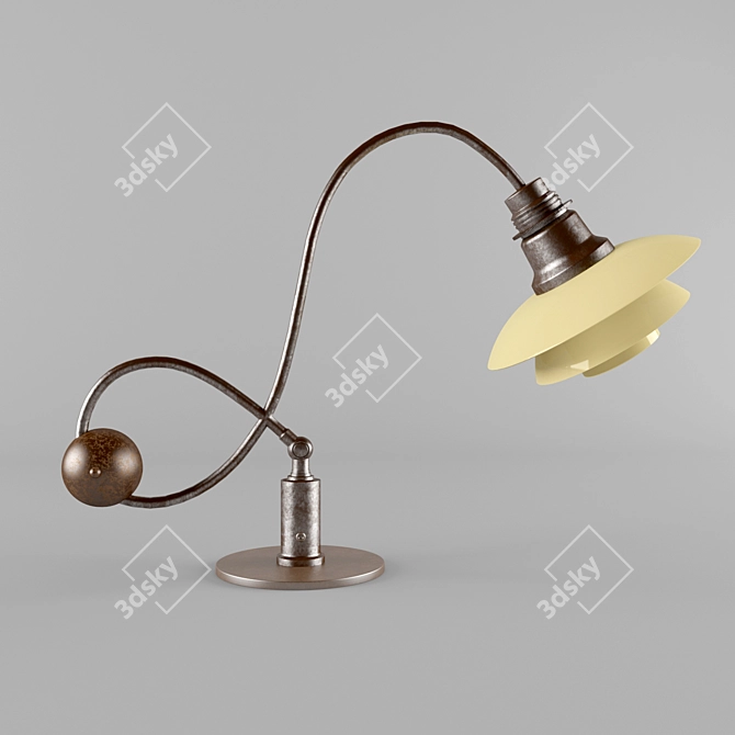 Elegant Bronze Glass Table Lamp 3D model image 1