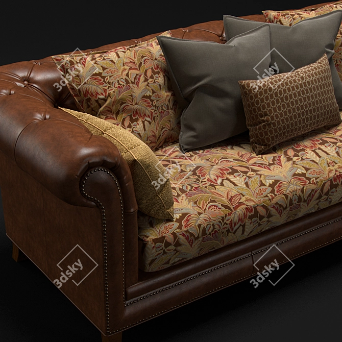 Moreno Leather Sofa - Luxury and Comfort Combined 3D model image 2