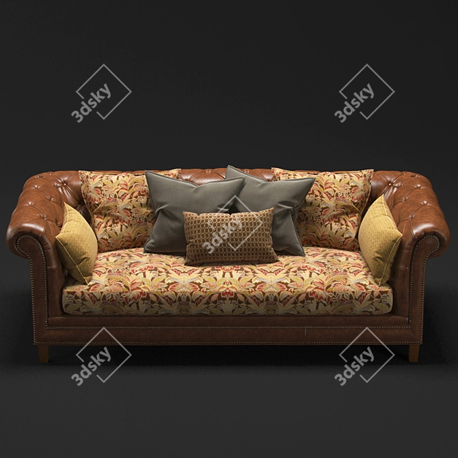 Moreno Leather Sofa - Luxury and Comfort Combined 3D model image 3