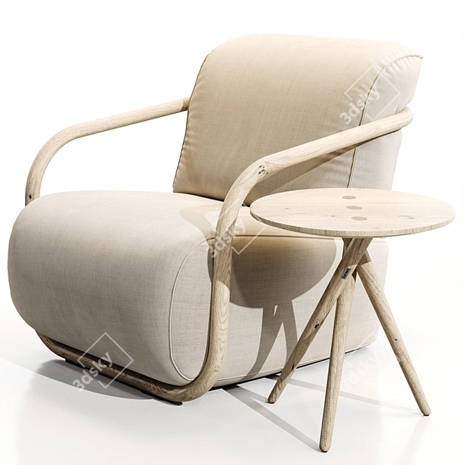 Sleek Corona Chair: Thonet 2001 3D model image 1