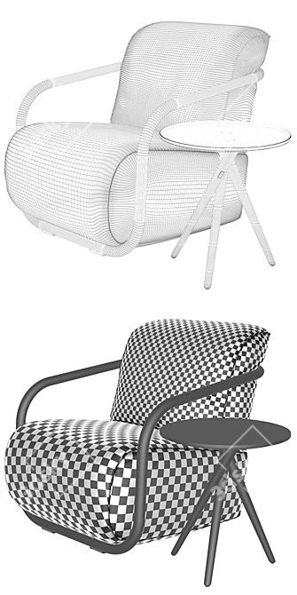 Sleek Corona Chair: Thonet 2001 3D model image 3