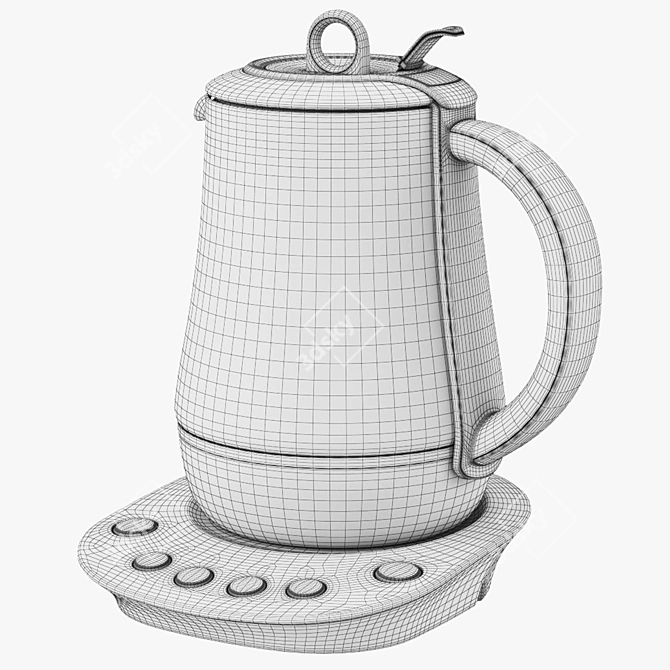 Sleek Stainless Electric Kettle 3D model image 3