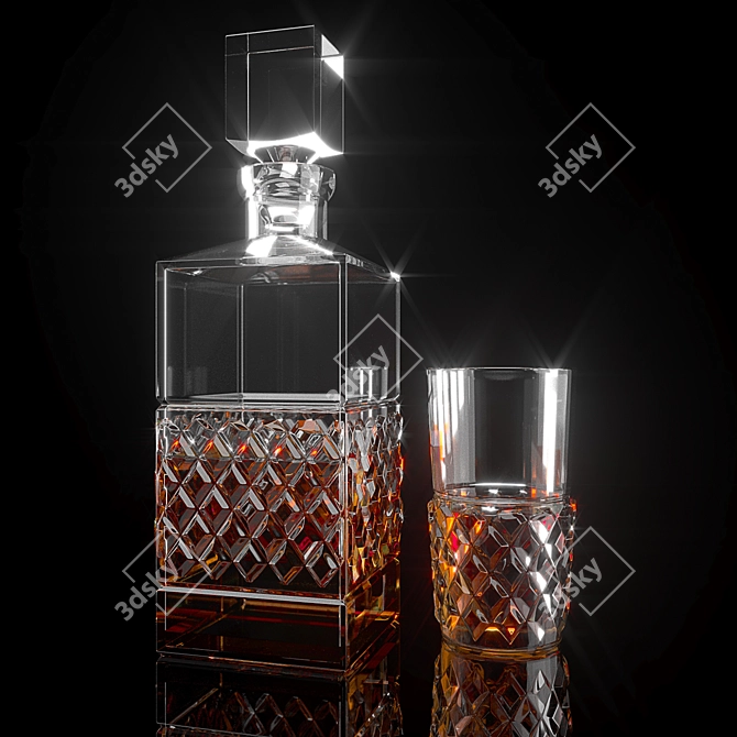 Cashs Crystal Cooper Square Decanter 3D model image 1