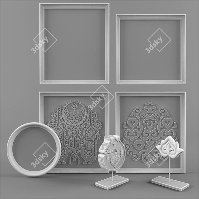 Tatar Heritage Wall Art Set 3D model image 2