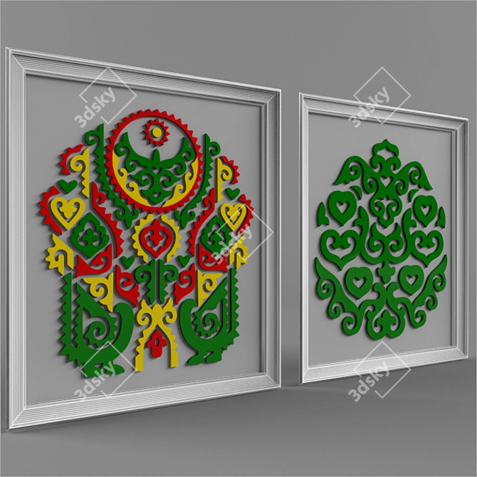 Tatar Heritage Wall Art Set 3D model image 3