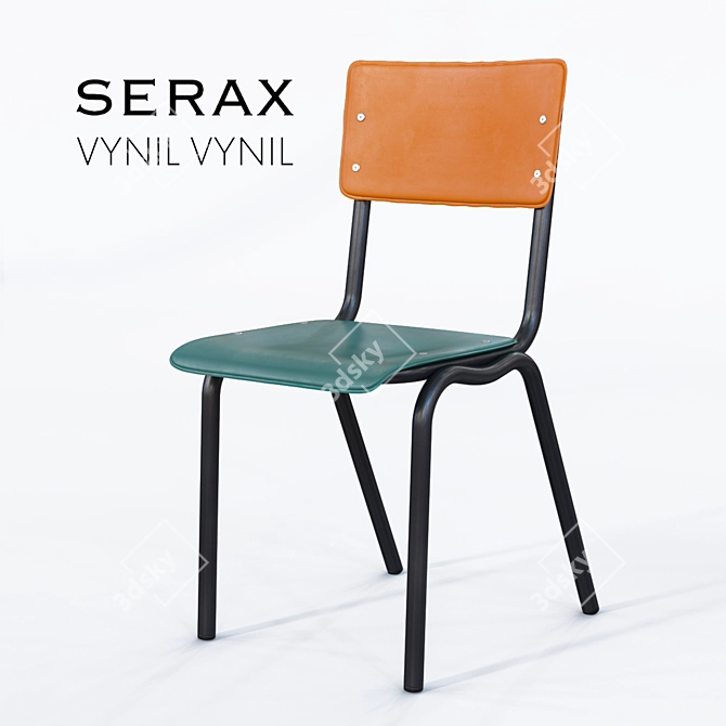 Colorful Vinyl Surfaces on School Chair - Serax Product 3D model image 1