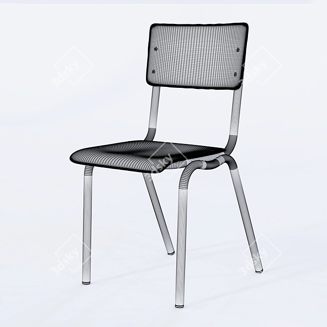 Colorful Vinyl Surfaces on School Chair - Serax Product 3D model image 3