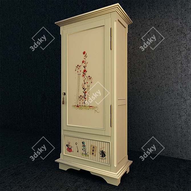 Elegant Alice Wardrobe 3D model image 2