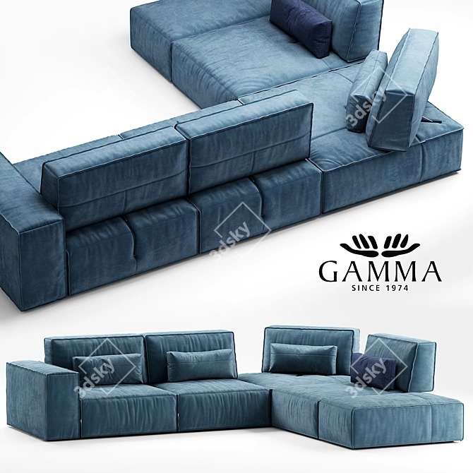 Soho Gamma Sofa: Sleek and Sophisticated 3D model image 1