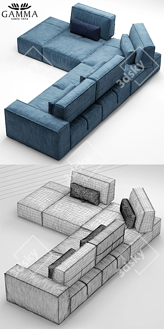 Soho Gamma Sofa: Sleek and Sophisticated 3D model image 3