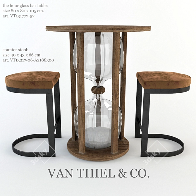 Van Thiel & Co Sand Timer Bar Table with Chairs 3D model image 1