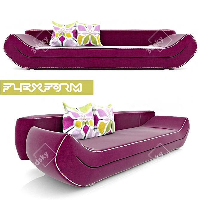 Vibrant Rainbow Sofa: Modern Elegance 3D model image 1