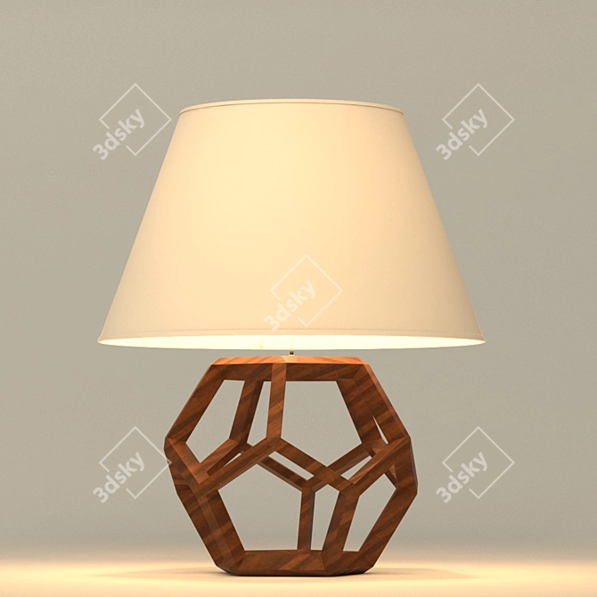 Organic Wood Table Lamp 3D model image 1