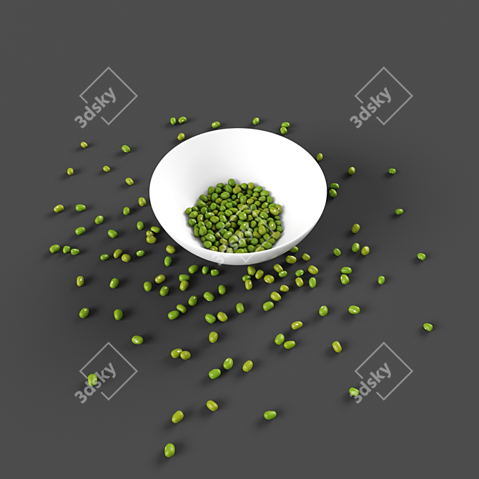 Vintage Green Bean Plant 3D model image 1